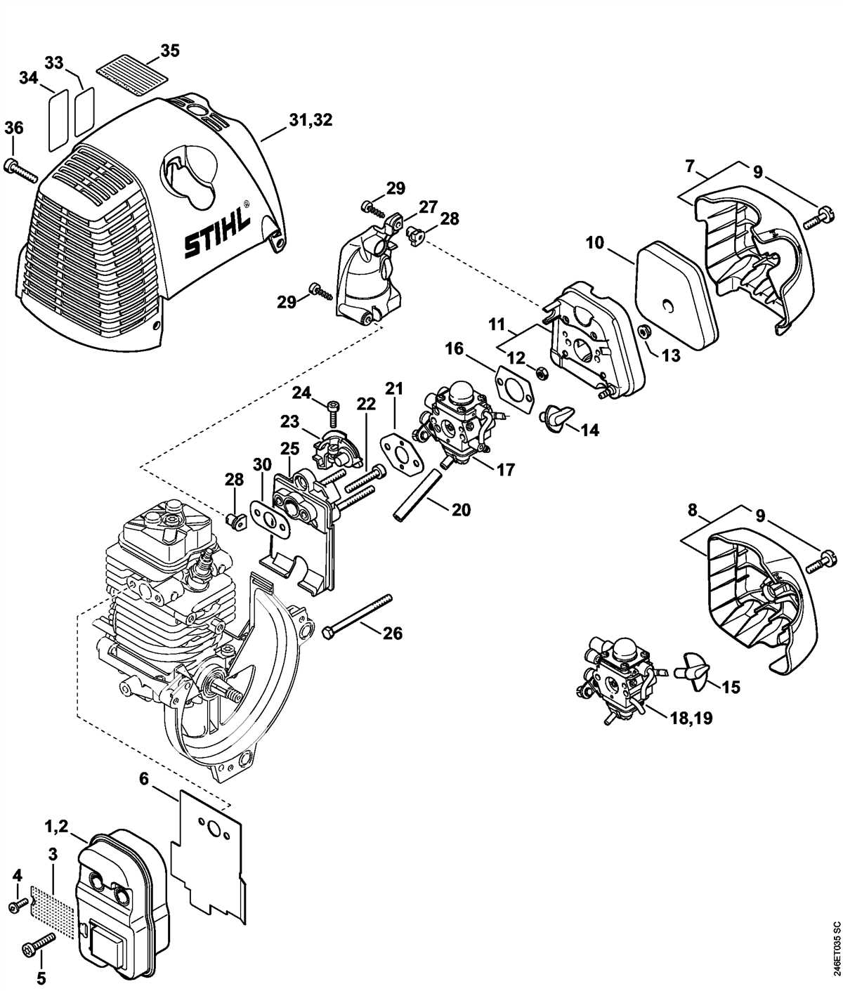 Exploring The Components Of The Stihl HL 94K Illustrated Diagram