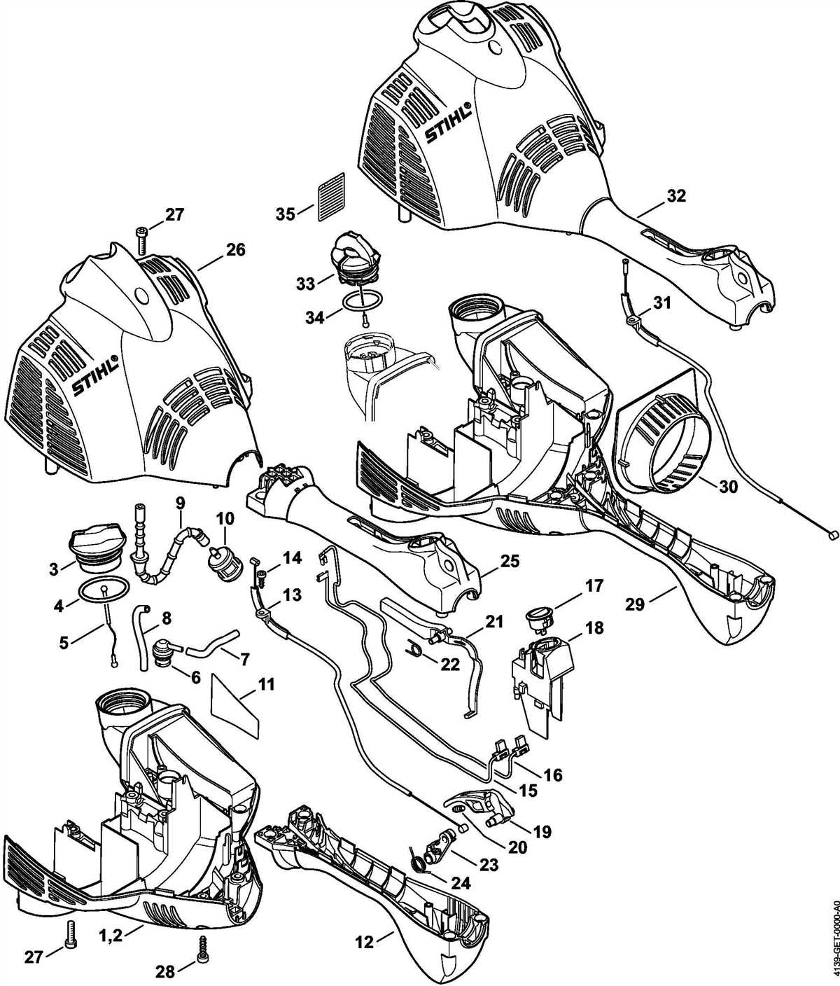 Exploring The Parts Diagram Of The Stihl FS 40 Trimmer