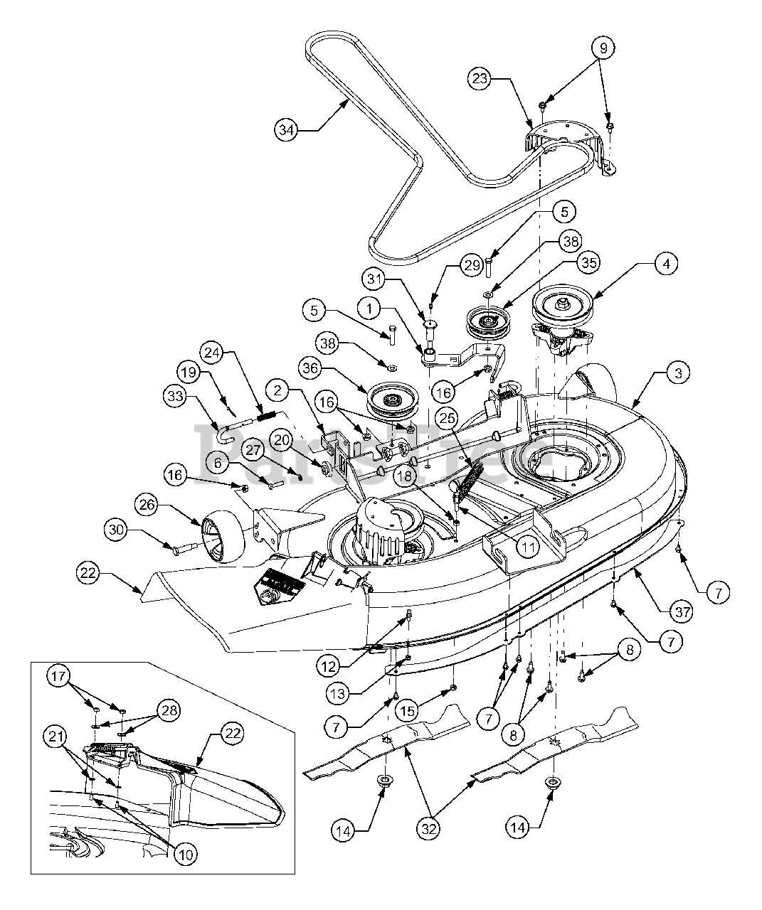 Exploring The Deck Parts Diagram Of The Cub Cadet LTX 1040