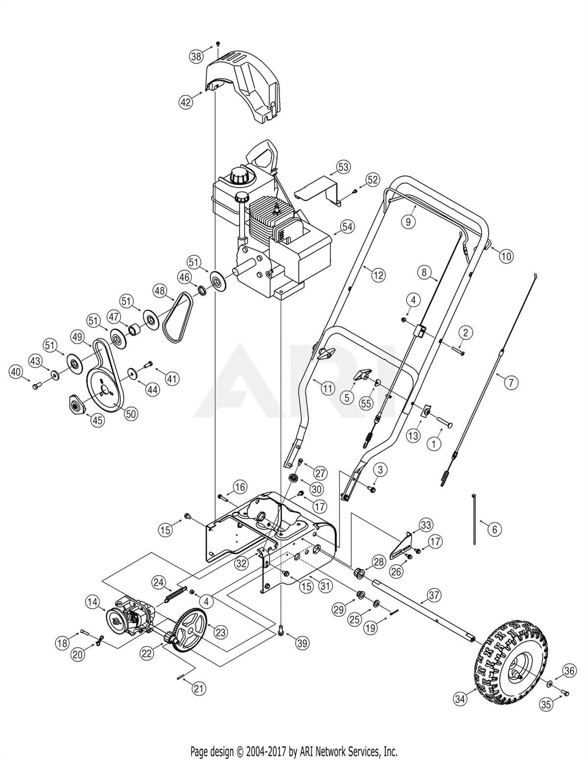 Visualizing The Component Layout Of A Craftsman Snowblower